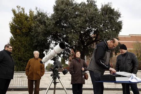 El eclipse solar se pudo observar desde el MUNCYT de Alcobendas