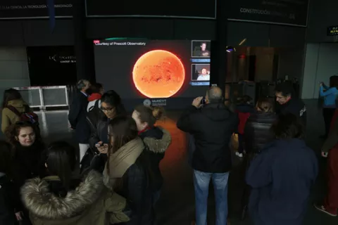 El eclipse solar se pudo observar desde el MUNCYT de Alcobendas