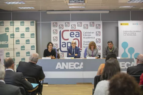 FECYT, ANECA y UNE entregan los certificados del sello de calidad en edición académica CEA-APQ 