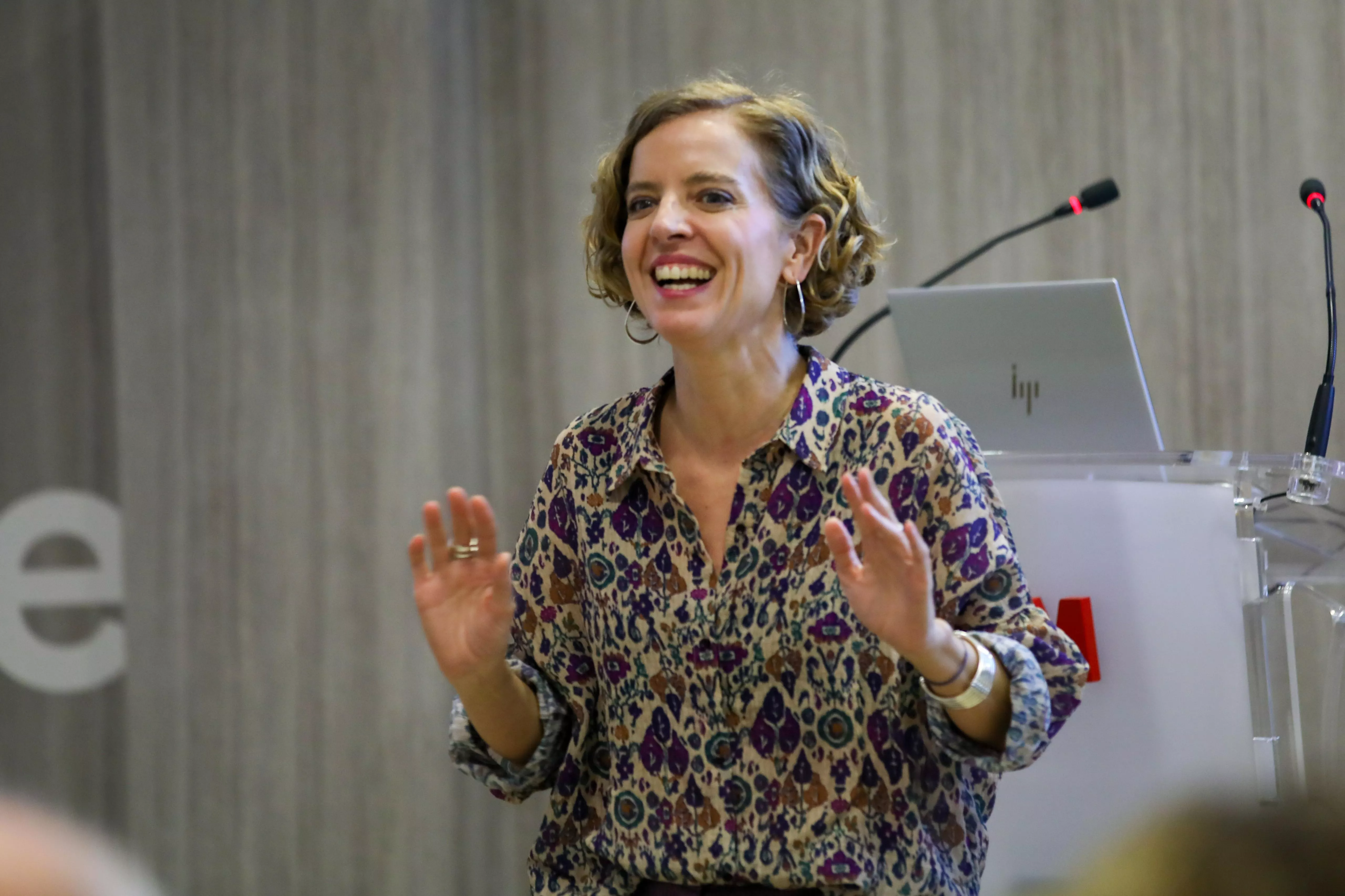 Izaskun Lacunza, directora general de FECYT, durante su intervención